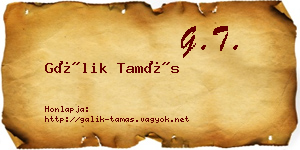 Gálik Tamás névjegykártya